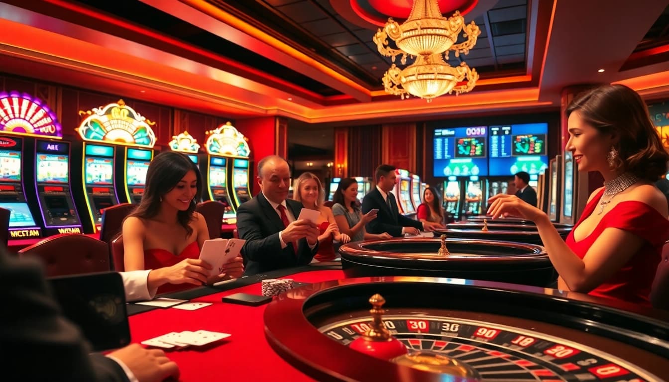 Experience the thrill of gambling at nhà cái dabet with vibrant casino tables, cards, and excitement.