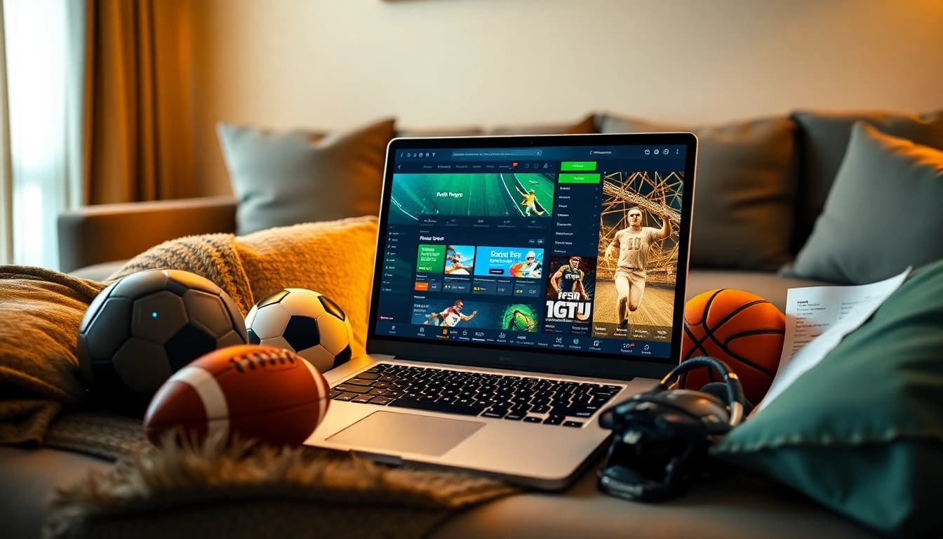 "Explore sports betting excitement at https://talkprep.org/ with a dynamic laptop display."