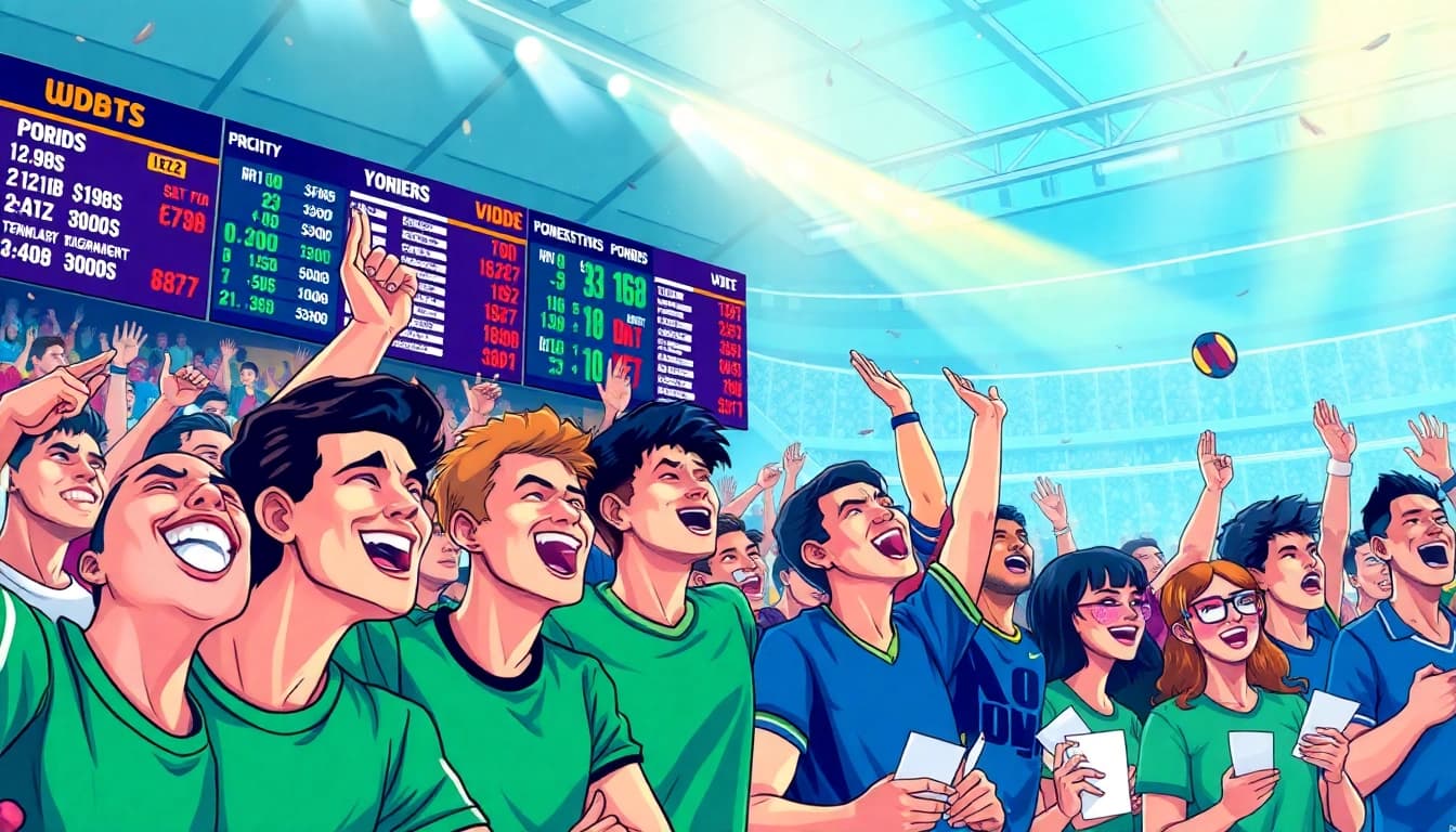Experience thrilling sports betting fun at https://ii69vn.com/ with enthusiastic fans and modern digital displays.