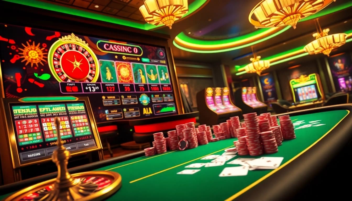 Experience the thrill of winning at Thabet đăng nhập with vibrant online casino tables and engaging slot machines.