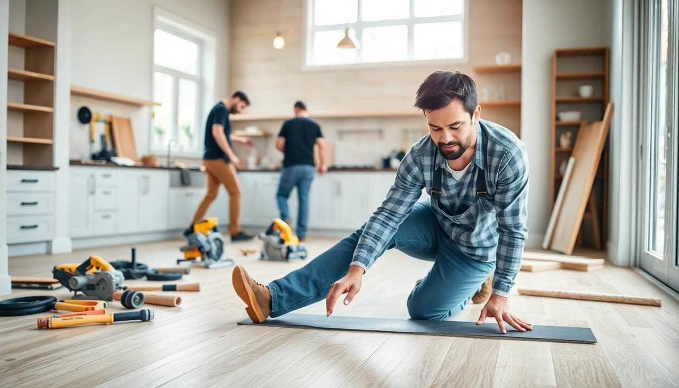 Skilled renovators near me transforming a home in a vibrant renovation scene.