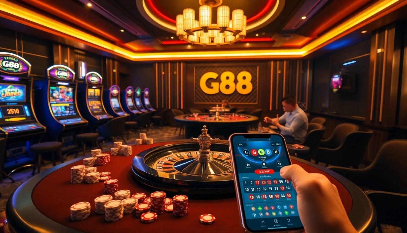Experience the thrill of winning at GG88 casino, featuring vibrant tables and exciting games.