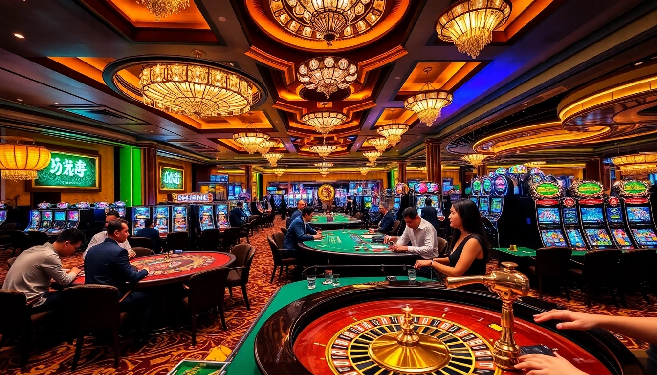 Exciting gameplay at dn88 trang chủ casino, showcasing vibrant tables and lively players.
