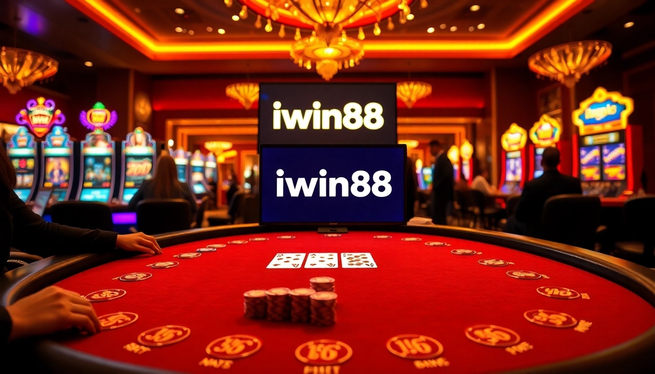 Join the thrill of iwin68 with vibrant casino gaming action at a blackjack table.