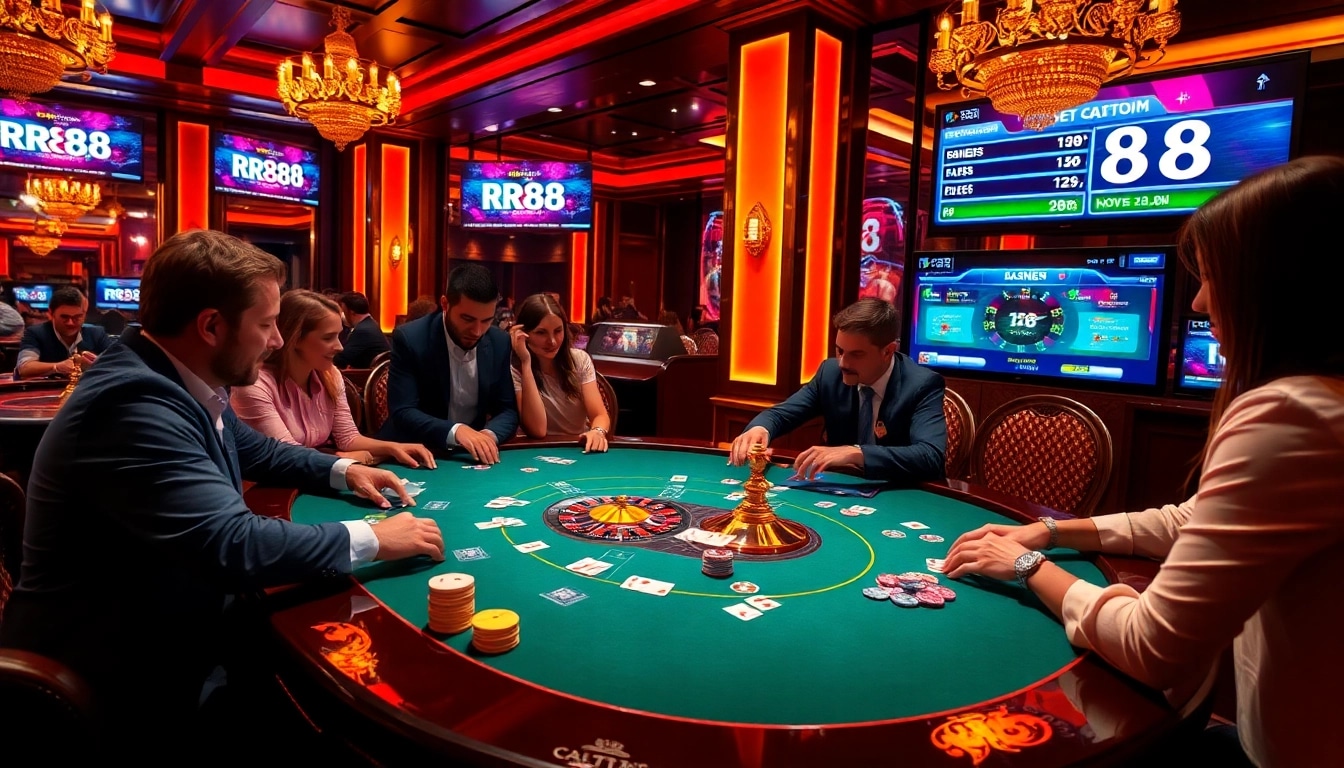 Experience the thrill of RR88 with high-stakes poker and vibrant casino ambiance.