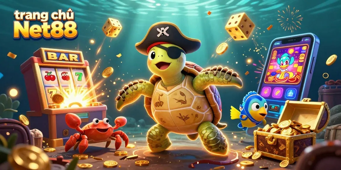 Experience the excitement of trang chủ Net88 as characters enjoy a vibrant casino treasure scene.
