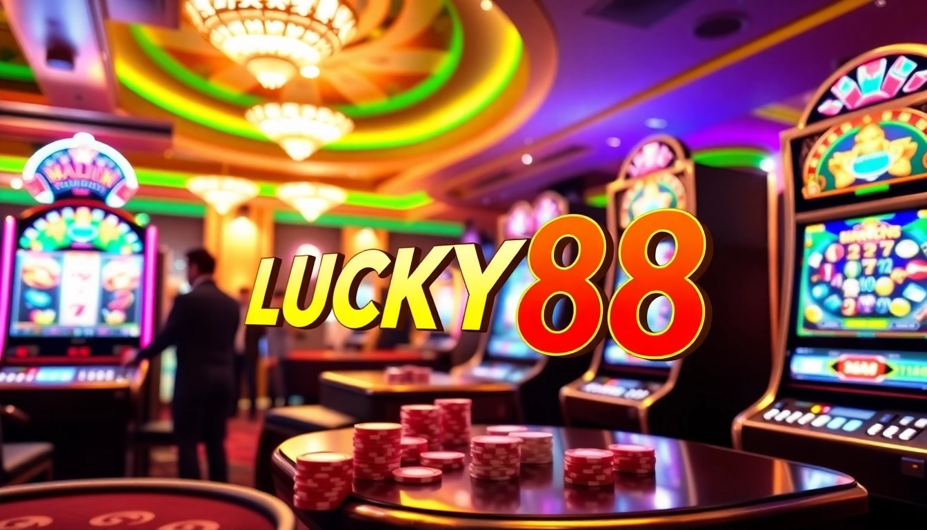 Experience the thrill of LUCKY88 as players win big at an exciting casino slot machine.