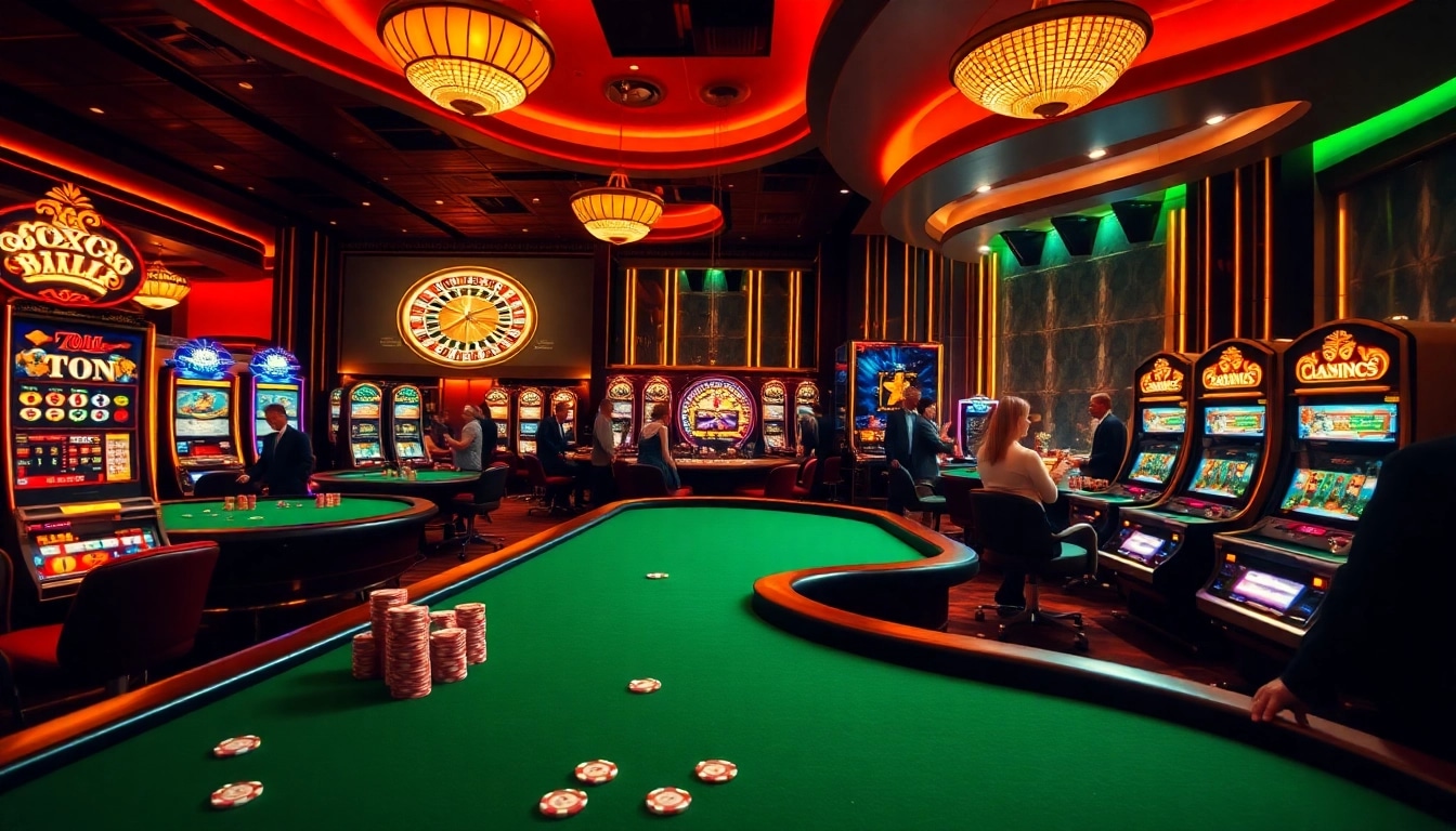 Gamblers experiencing the excitement of 789P at a luxurious casino gaming floor.