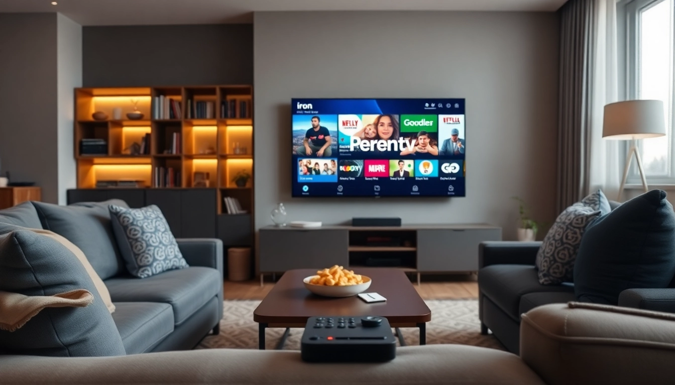 Enjoying a vibrant Iron IPTV experience in a modern living room.