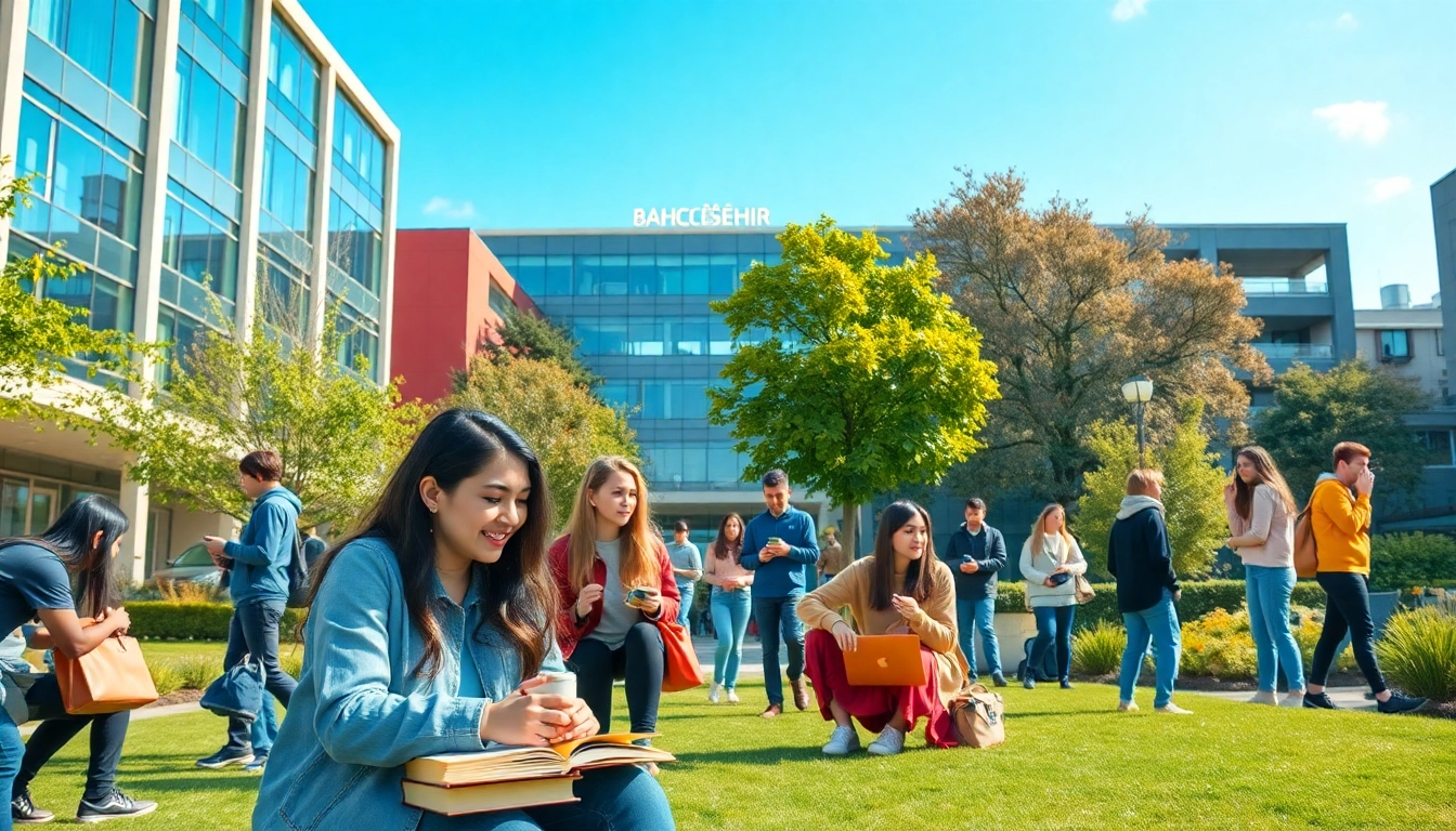 Students at Bahcesehir University apply their knowledge in a vibrant campus setting, promoting collaboration and diversity.