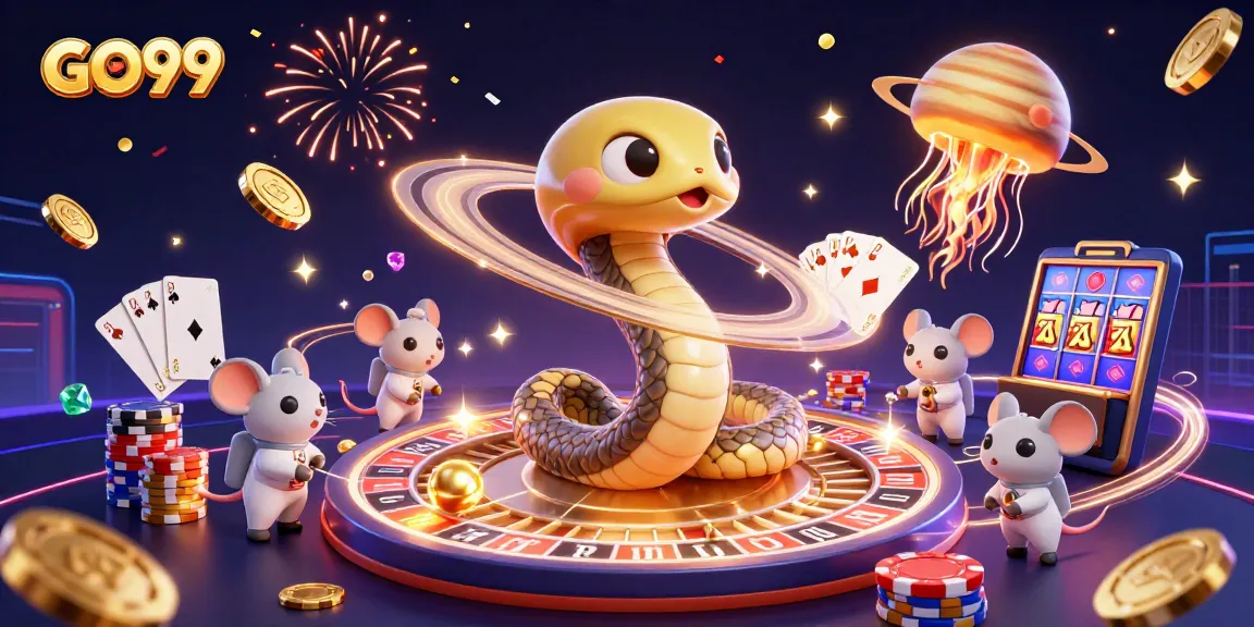 Engage in thrilling gaming action at GO99 with astronauts betting on a cosmic roulette wheel.