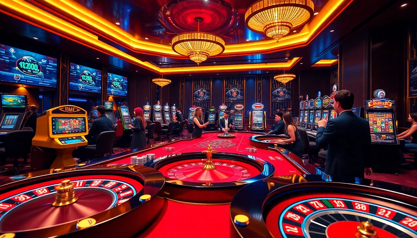 Experience thrilling gameplay at RR88's luxurious online casino with vibrant slots and poker tables.