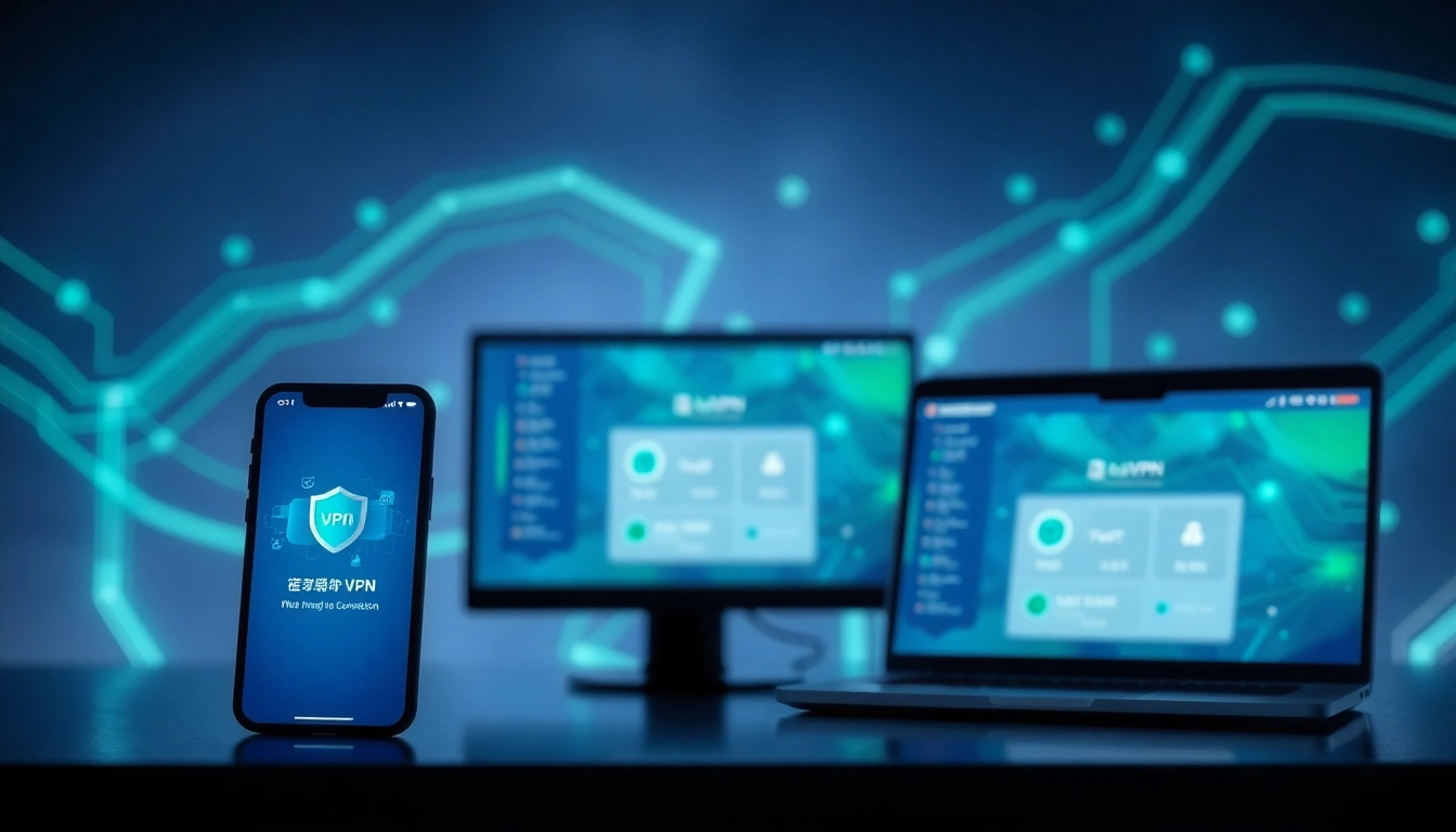 在设备上显示的快连官网 VPN 应用界面，突出安全性与连通性。