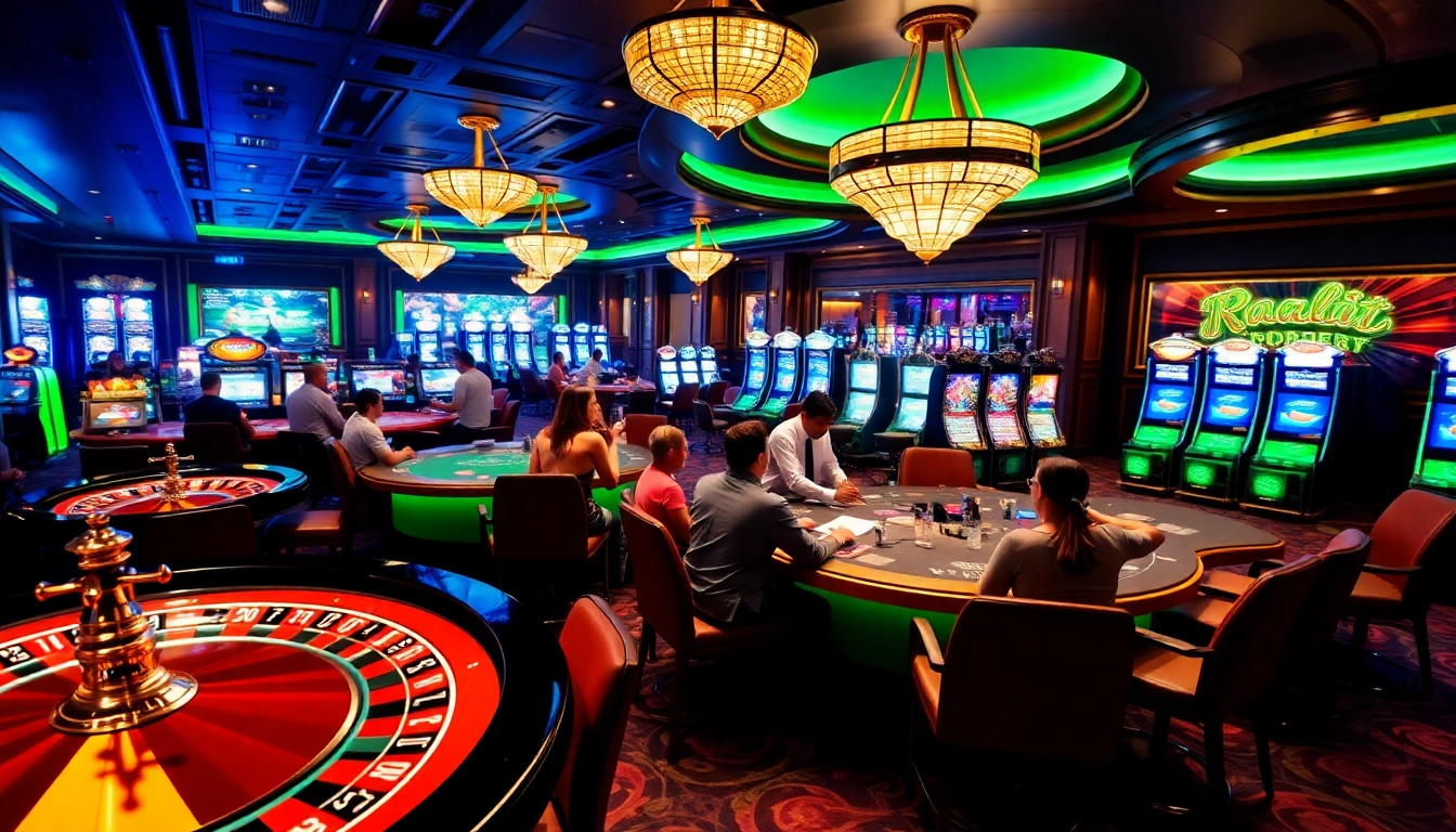Players enjoying games at F168.COM, showcasing vibrant gaming tables and excitement.