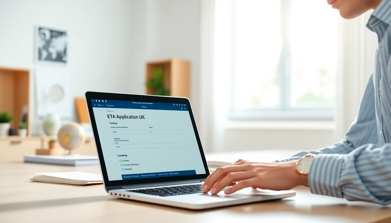 Apply for your eta application uk efficiently in a modern workspace.
