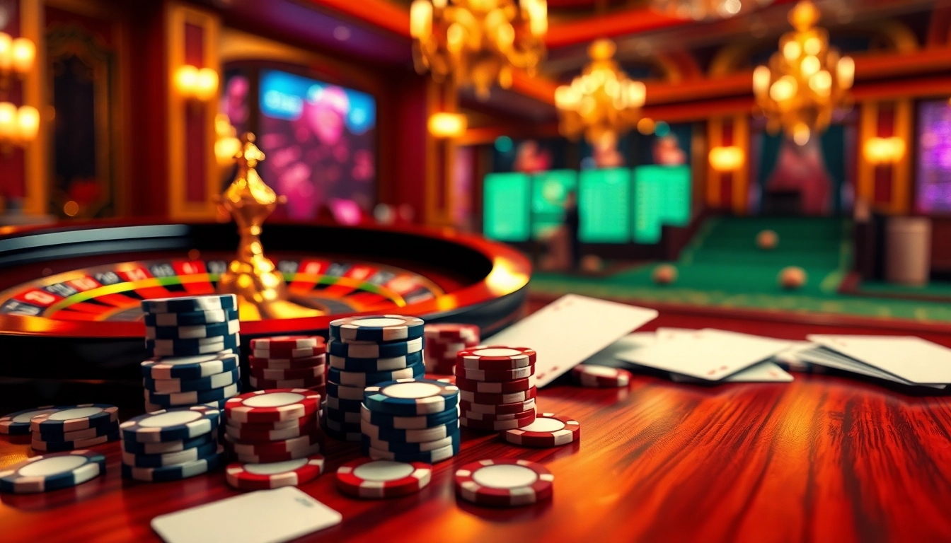 Experience the thrills of online gambling at https://f168.studio/, featuring an opulent casino scene.