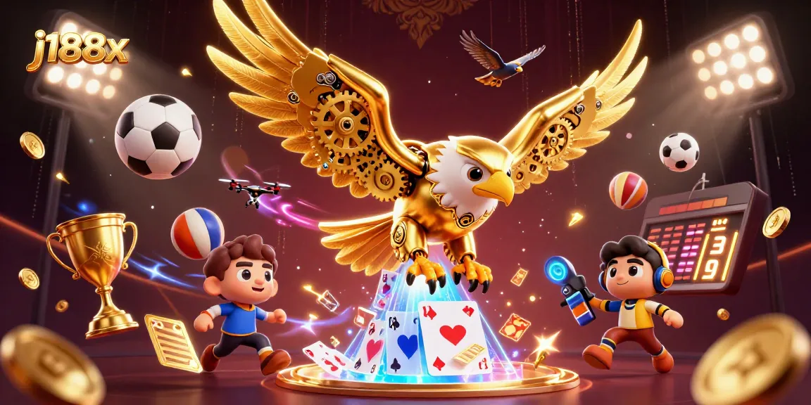 Experience the thrill of gaming with j188x's vibrant casino scene featuring dynamic action elements.