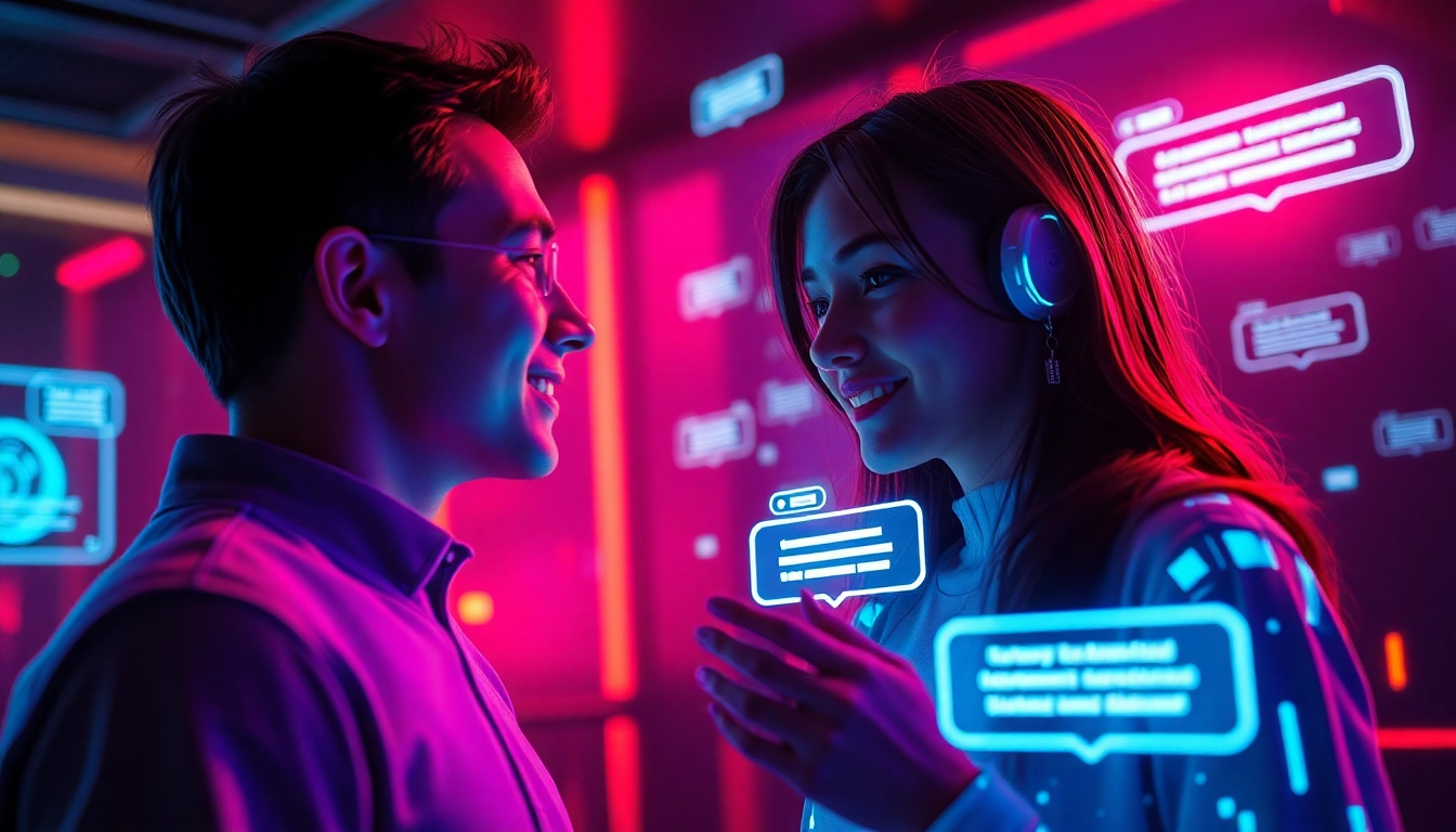Engaging AI sex chat interaction with a digital character in a cozy, modern virtual setting.
