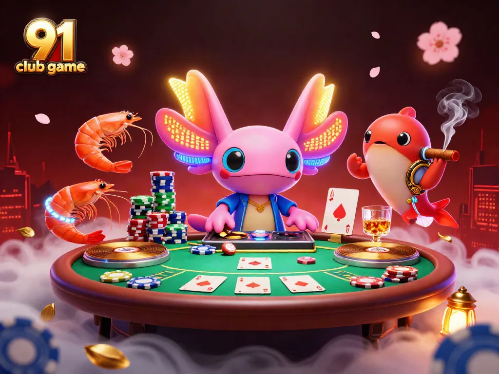 Join the excitement of 91 club game with vibrant characters and dynamic poker elements in 3D!