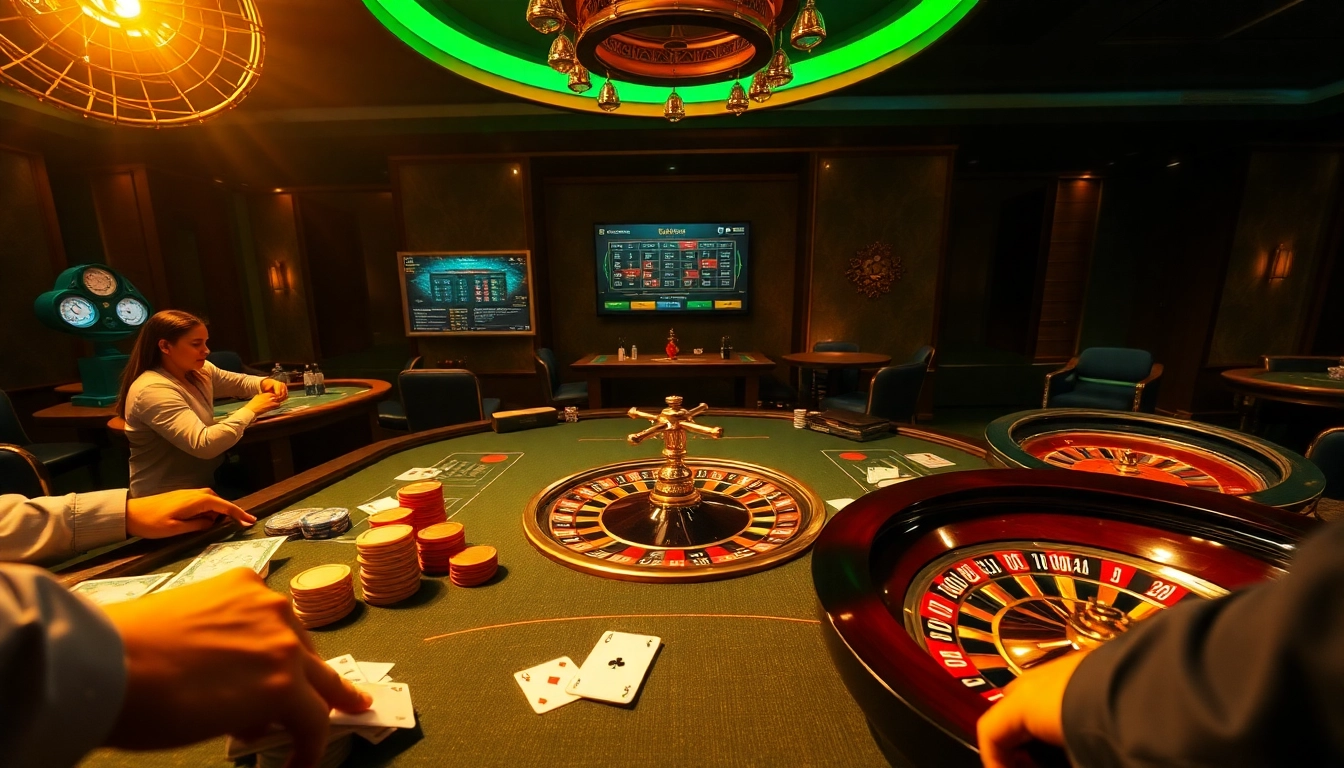 Experience the excitement of xin 88 bet at a vibrant casino table full of poker chips and cards.