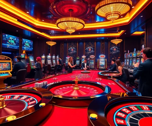 Experience thrilling gameplay at RR88's luxurious online casino with vibrant slots and poker tables.