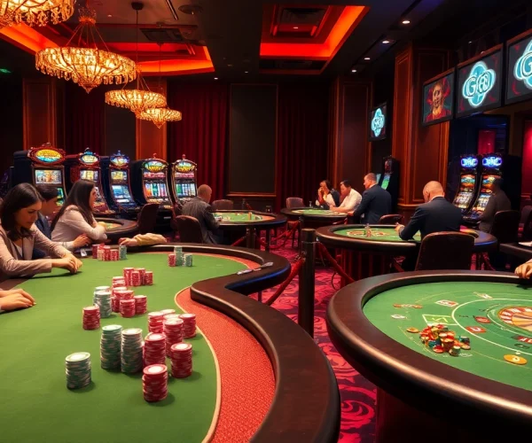 Win big at the GO 88 casino with vibrant tables, roulette wheels, and poker chips in action.