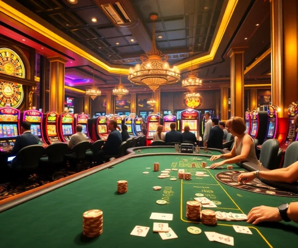 Experience the excitement of gambling at BL555 with vibrant slot machines, poker tables, and a lively atmosphere.