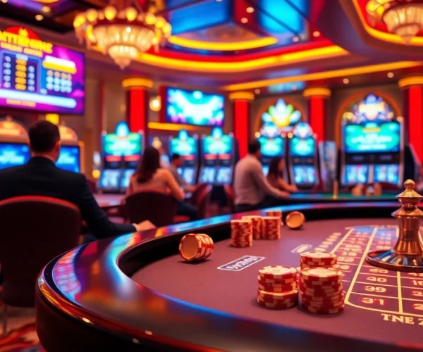 Experience thrilling casino action at mk8th.net with modern gaming tables and vibrant slot machines.