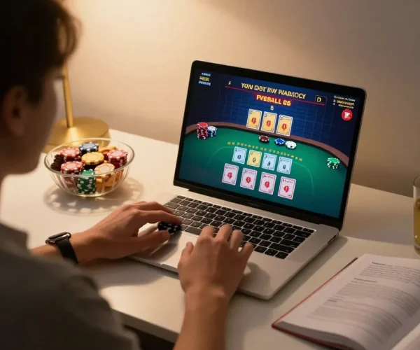 Playing blackjack on bet168 com with an engaging live dealer, showcasing digital gaming action and responsible gambling.
