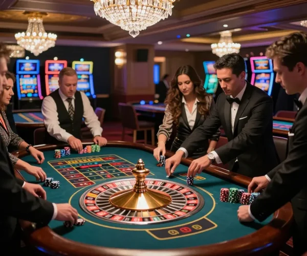 Players engaging intensely at a roulette table, showcasing the excitement of uu88 com gaming.