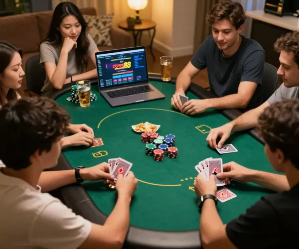 Engaging poker night at home using open88 đổi thưởng platform for an interactive gaming experience